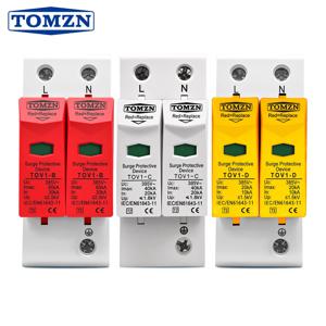 TOMZN AC SPD 2P 가정용 서지 보호기 저전압 피뢰기 10-20kA 20-40kA 30-60kA 275V 385V 420V