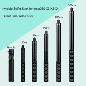 보이지 않는 확장판 셀카 스틱 Insta360 X2 X3 X4 용 확장형 모노 포드 GoPro 12 11 10 9 8 스틱 삼각대 용 액세서리