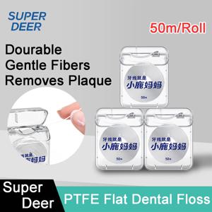 50/100m PTFE 치실 민트 Flosser 플랫 치간 칫솔 치아 스틱 구강 위생 클린 와이어 실용 건강 구강 관리