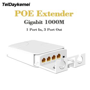 4 포트 100/1000Mbps 실외 방수 POE 익스텐더 리피터 네트워크 IP55 VLAN 44-57V POE 카메라 Wierless AP