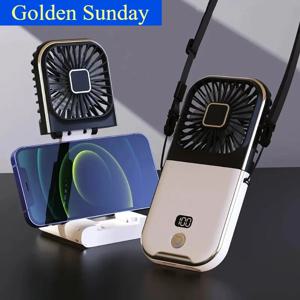 3000mAh 배터리 휴대용 야외 소형 선풍기, 휴대용 목걸이형, 속도 조절 가능, 접이식, USB 충전, 쿨링 기기