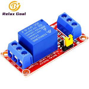릴레이 모듈 1 채널 5V 12V 24V 보드 실드(옵토커플러 절연 지원 포함) Arduino용 고/저 레벨 트리거