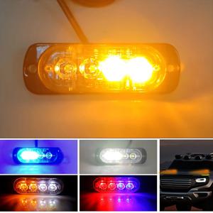 차량용 4LED 스트로브 라이트, 비상 신호 램프, 스트로브 경고등, 자동차 트럭 깜박이 조명, 12V, 24V