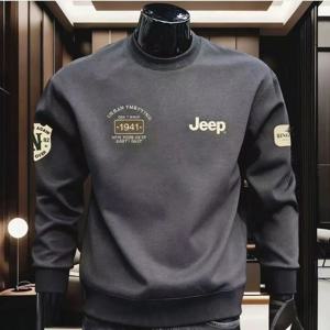 남성용 새로운 Jeep 두꺼운 긴팔 스웨트셔츠, 봄, 가을 라운드넥 다용도 프린트 탑, 캐주얼 풀오버