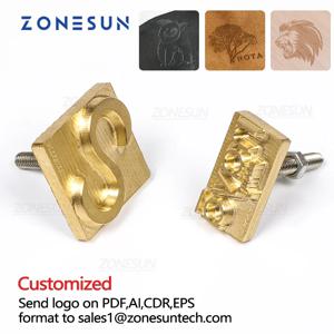 ZONESUN 사용자 정의 로고 황동 금형 스탬프 나무 가죽 종이 엠보싱 금형 DIY 디자인 몰딩 핫 포일 스탬핑 열 프레스 기계