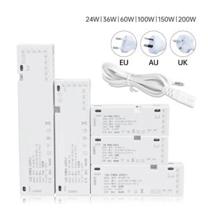 AC 220V LED 캐비닛 조명 변압기 DC12V/24V 24W 36W 60W 100W 150W 200W 드라이버 옷장/선반 LED 조명 스트립용