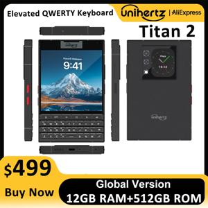 Unihertz Titan 2 Smartphone Android 15 with Physical Keyboard 5G Dual Screen Phone 512GB Dimensity 7300 50MP Camera Dual SIM
