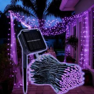 20-200 LED Eid Mubarak 태양열 요정 조명 8가지 모드 LED 스트링 조명 야외용 정원 파티 장식 주변 조명