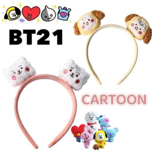 새로운 크리에이티브 BT21 헤어밴드 만화 캐릭터 고급스러운 패셔너블한 개인 맞춤형 휴대용 귀여운 인형 머리 장식 학생들을 위한 선물