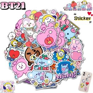 BT21 코야 슈키 치미 타타 애니메이션 장식 스티커 (남녀 학생용 물병, 여행 가방, 그래피티 스티커)