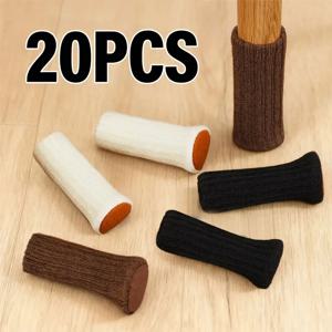 20Pcs 의자 다리 양말 니트 가구 발 바닥 보호대 미끄럼 방지 패드 침묵 두꺼운 테이블 의자 다리 양말 커버