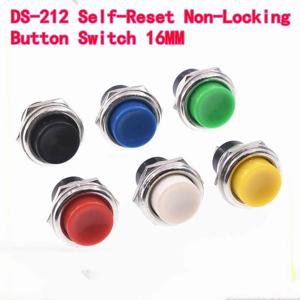 10PCS DS-212 16mm 셀프 리셋 비잠금 순간 푸시 버튼 스위치 미니 원형 SPST NO 전자 크레인 스케일 시작 스위치