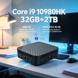 고성능 휴대용 미니 PC 코어 i9 10980HK 프로 32GB 램 1TB 2TB SSD WIFI6 BT5.2 4K 60Hz HD 게이밍 사무용 학습용 PC