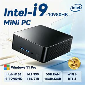 2026 미니 PC 인텔 코어 I9 10980HK/N150 윈도우 11 프로 컴퓨터 32GB 램 1/2TB SSD WIFI6 BT5.2 4K 소형 포켓 데스크탑 PC 게이밍