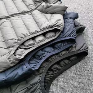 초경량 민소매 패딩 조끼 재킷 울트라 씬 따뜻한 경량 다운 재킷 조끼 겨울 남성용 오리털 조끼 코트