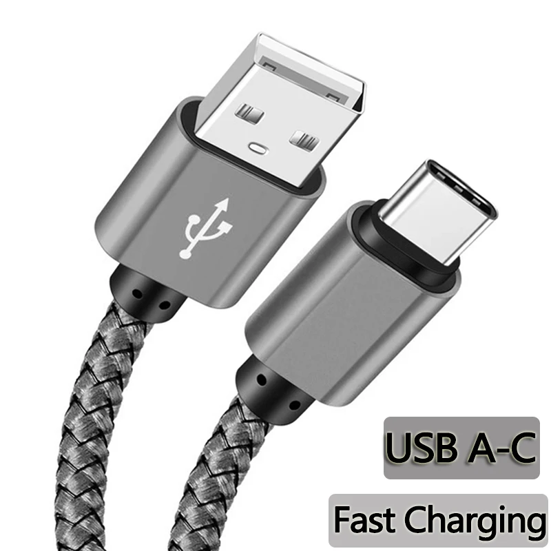 나일론 데이터 케이블 고속 충전기 USB A to Type C 충전 케이블 (화웨이, 삼성, 안드로이드 폰용) TypeC 충전 장치 1M 2M 3M