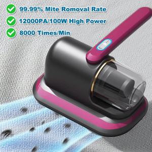 가정용 무선 충전식 휴대용 UV 진드기 제거기(먼지통 포함) 소파 매트리스 진드기 제거 및 살균 도구