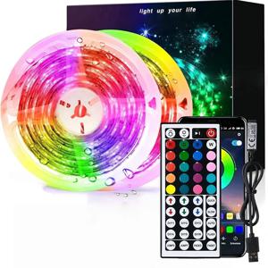 LED 스트립 조명 음악 동기화 색상 변경 RGB LED 조명 스마트 앱 및 리모컨으로 제어 가능한 유연한 램프 테이프 파티룸 장식 램프