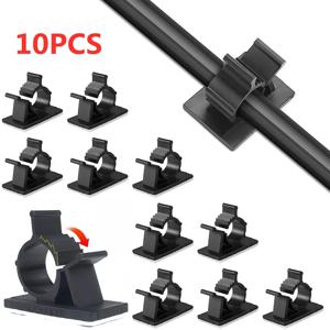 10PCS 조정 가능한 자체 접착 케이블 주최자 클립 와이어 타이 마운트 클램프 클립 주최자 데스크 케이블 코드 관리 홀더
