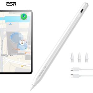 ESR Geo 디지털 아이패드 펜슬 Findmy 태블릿 스타일러스 (애플 아이패드 2018-2025, 애플 아이패드 A16& 에어 13/11&프로 12.9/13/11&미니 7/6 호환)