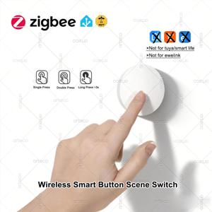 ZigBee 무선 장면 스위치 푸시 버튼 컨트롤러, Z2MQTT와 호환 가능, Zigbee 장치용 배터리 구동 자동화 시나리오
