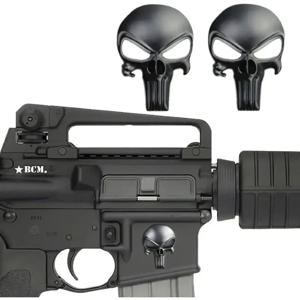 전술 해골 3D 솔리드 메탈 스티커 - 에어건 AR15 M4 M16 1911 글록 G17 G19 G22 G43X에 적합
