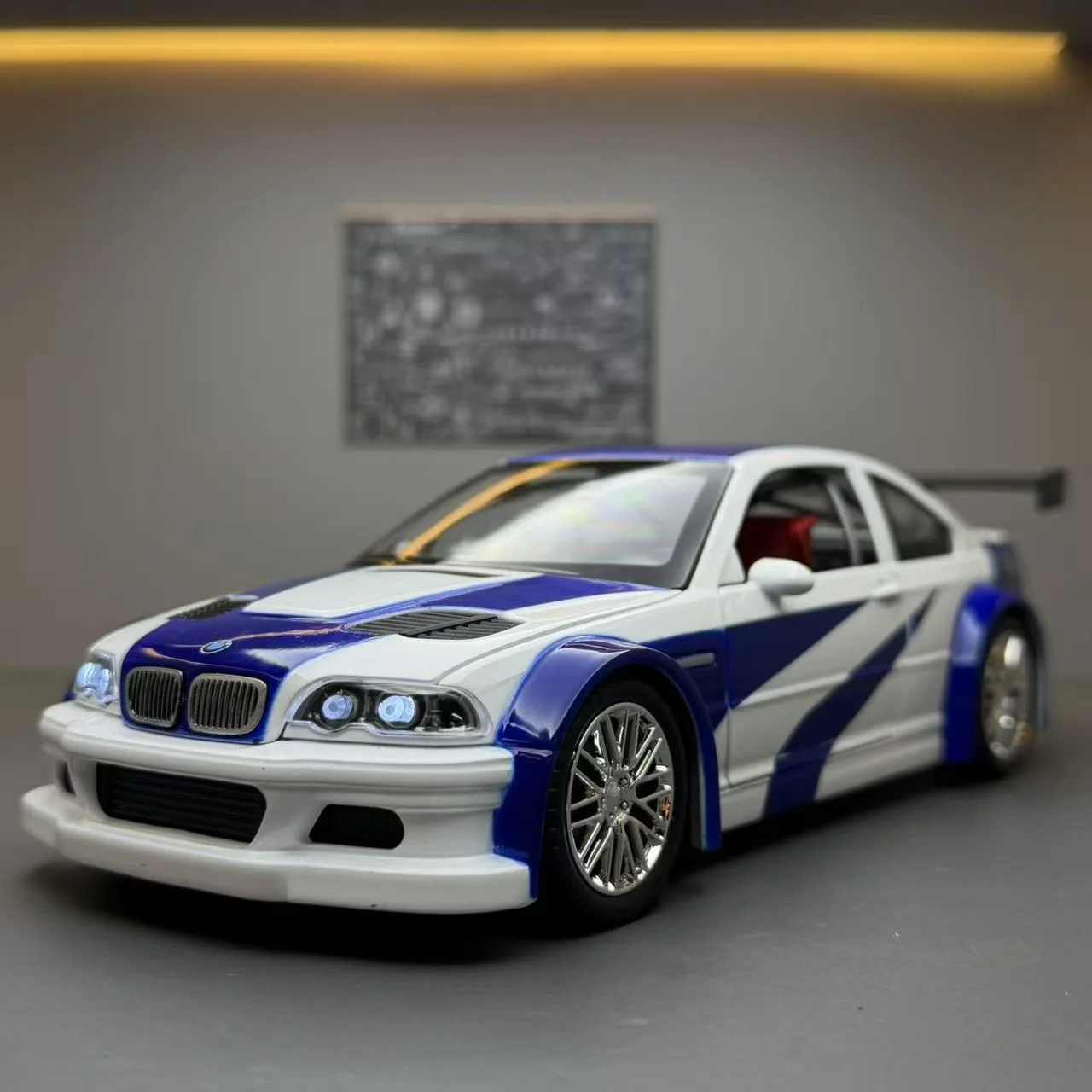 1:24 M3 GTR E46 합금 다이캐스트 레이싱카 모델, 어린이용 장난감, 성인용 수집용 장식품, 이상적인 생일 선물