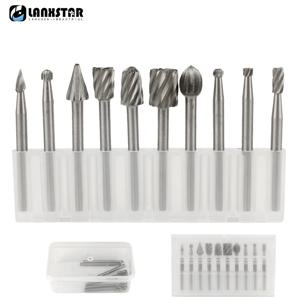 6/10pcs 세트 HSS 라우팅 라우터 드릴 비트 Dremel 초경 로터리 Burrs 도구 세트 나무 돌 금속 루트 조각 밀링 커터