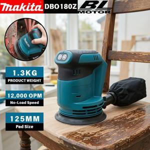 마키타 DBO180Z 18V 무선 랜덤 오비탈 샌더 목공 퍼티 연마 공구 키트 DIY 전문가용 시스템