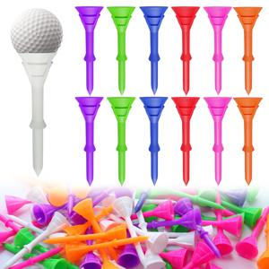 30/50개 골프 티 세트, 플라스틱 깨지지 않는 컵, 낮은 마찰 저항, 다양한 색상, 3 1/4인치(83mm) 볼 홀더 세트