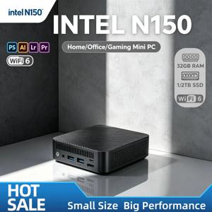 인텔 N150 미니 PC 16GB DDR4 512GB M.2 NVMe SSD 트리플 4K 출력 WiFi6 BT 5.2 저소음 쿨링 사무실/가정용 데스크탑 프로 울트라 게이머