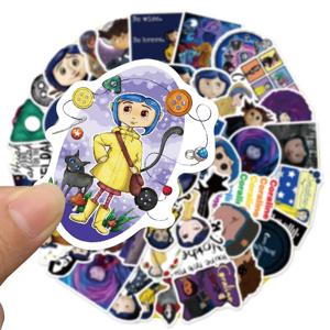 100Pcs 애니메이션 공포 영화 Coraline & 비밀 문 스티커 전화 스크랩북 가방 만화 방수 낙서 스티커
