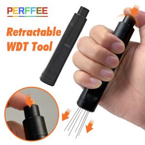 플릭 WDT 도구 에스프레소 커피 접이식 에스프레소 WDT 도구 텔레스코핑 분배 도구 휴대용 커피 교반기 6개 바늘