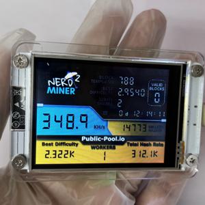 NMMiner NerdMiner V2 ESP32 2.8인치 터치스크린 개발 보드 럭키 솔로 비트코인 ​​채굴기 350KH/s 스마트 디스플레이