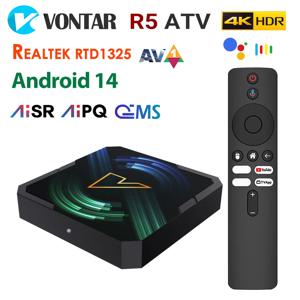 VONTAR ATV TV 박스 안드로이드14 Realtek1325 지원 AI-PQ AI-SR HDR10+ Wifi6 4K HD 2.1b AV1 100M LAN 미디어 플레이어 셋톱 박스