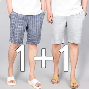 1+1 여름 쿨 남성 마반바지 린넨 밴딩 숏츠 면 반바지 마바지 쿨링 남자  YG002