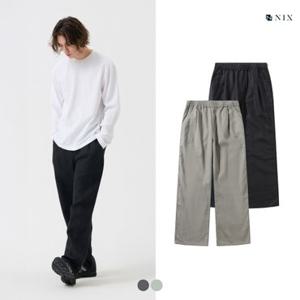[NIX]남) 린넨 코튼 혼방 풀밴딩 와이드 (2COLOR) (LNTMCNW179M)