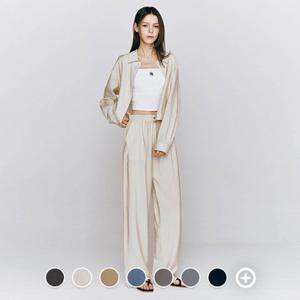 [5% 추가다운쿠폰] [지오다노/본사] 415540 여 레이온/나일론 와이드 풀밴딩 팬츠