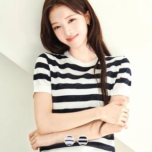 [지오다노/본사] 356536 여 12gg 시어 마린 스트라이프 크루넥 니트 스웨터
