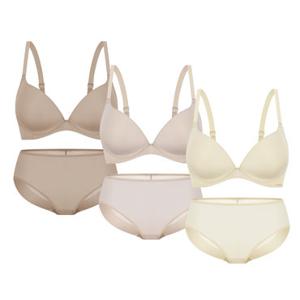 [Wonderbra] 퓨징 볼륨 노와이어 브라팬티 6종세트 크림+베이지+토프베이지 WBW6M111348_T