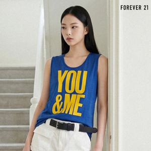 [기한한정 10%다운쿠폰] [포에버21] 썸머 레터링 슬리브리스 티셔츠 (FTDBTS054)
