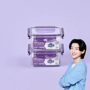 에코센스 히트락 올트라이탄 밀폐용기 정사각 660ml, 2개