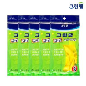 크린랩 면코팅 고무장갑 (M)중 5켤레