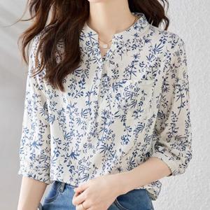 [블랙퀸] 필쏘굿 차이나카라 면 블라우스 blk001414