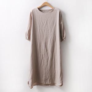 아이우먼 린넨라운드롱원피스 NB5032M904 빅사이즈