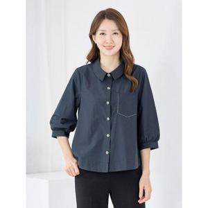 [모슬린]엄마옷 블라우스 7부 카라 오픈 A라인 MQG126976 마담 미시 중년여성 빅사이즈 할머니옷 50대 60..