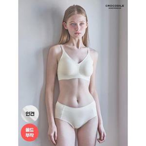 [크로커다일 이너웨어]라이크라 인견쉘론 몰드부착 더블스트랩 브라+팬티 2종세트 CDW5N33_T