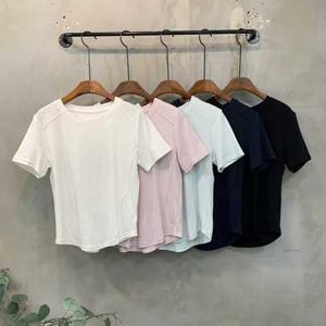 비소 절개 라운드 밑단 반팔 티셔츠 5color