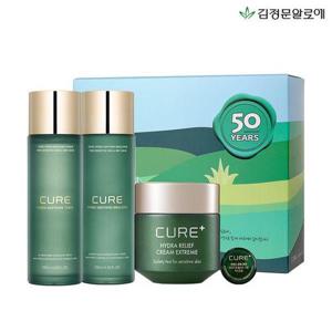 [김정문알로에]큐어 수딩 토너+에멀젼+익스트림 크림 선물세트