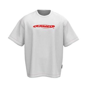 [머슬암드]공용 ARMED 스티치 오버핏 T-SHIRT [화이트/레드]